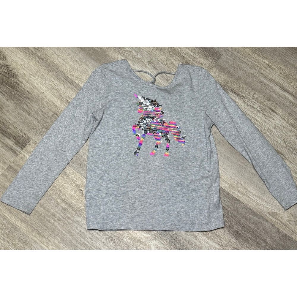 Girls 3/4 sleeve unicorn sequin shirt size large‎ youth